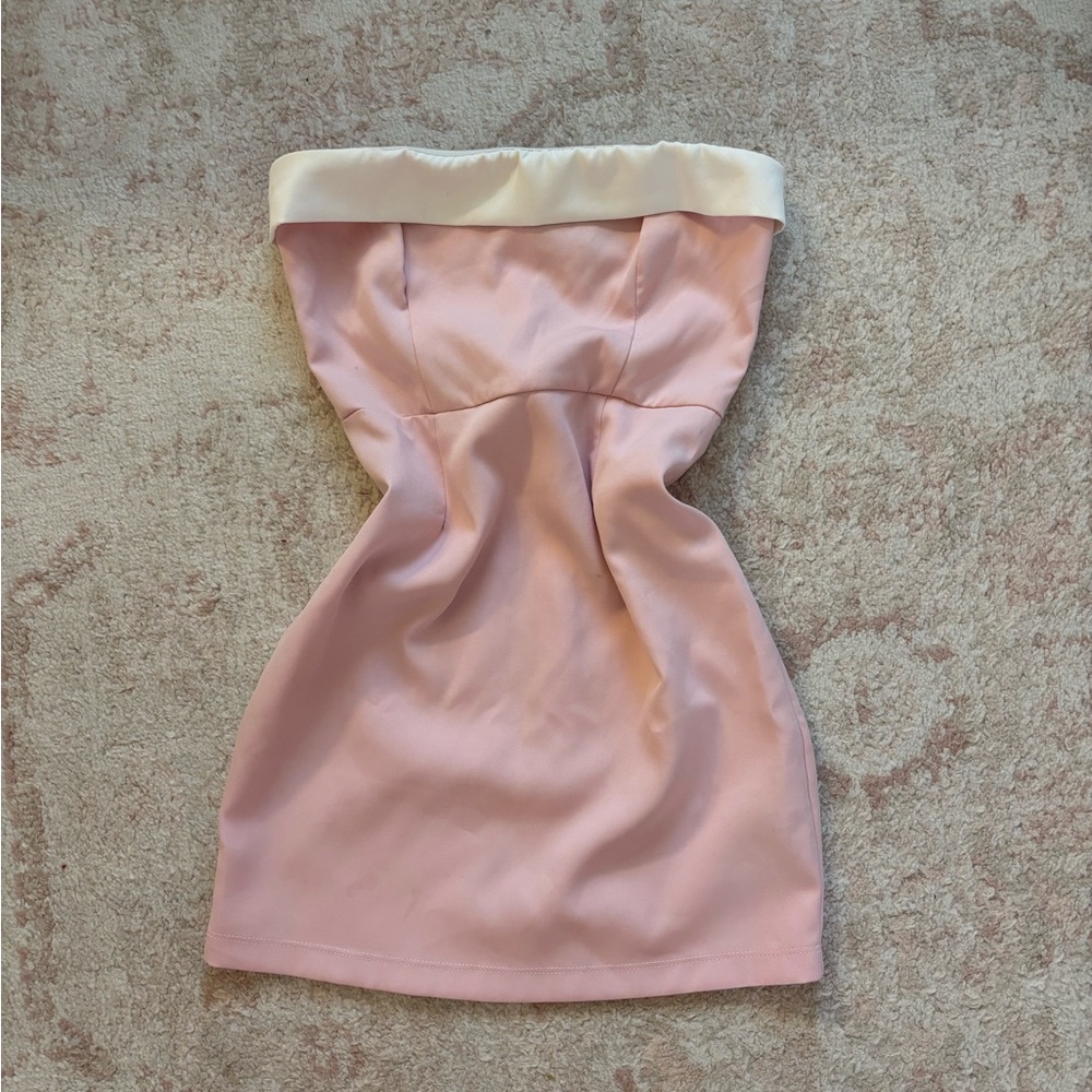 Edikted Pink Strapless Dress